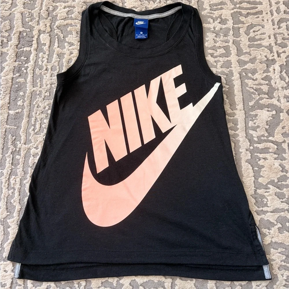 Nike Black and Pink Muscle Tee